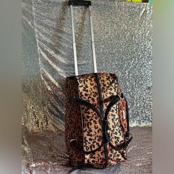 DEJUNO Large Cheetah Stripes Carry On Travel Bag Suitcase - Picture 10 of 16